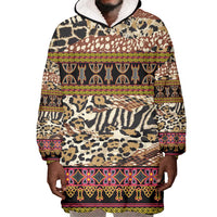 Cameroon Toghu Wearable Blanket Hoodie Wild Animal Skins Seamless Pattern