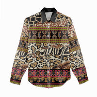 Cameroon Toghu Women Casual Shirt Wild Animal Skins Seamless Pattern