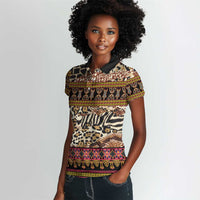 Cameroon Toghu Women Polo Shirt Wild Animal Skins Seamless Pattern