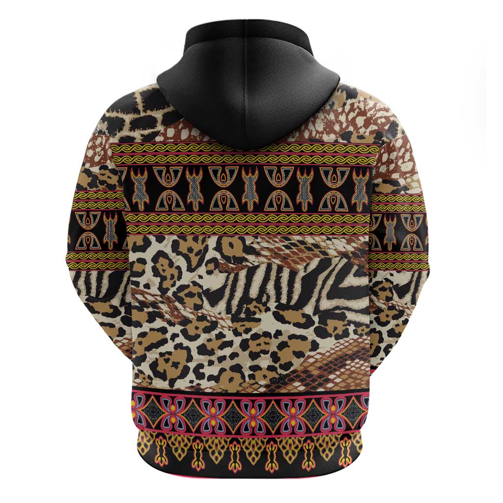 Cameroon Toghu Zip Hoodie Wild Animal Skins Seamless Pattern