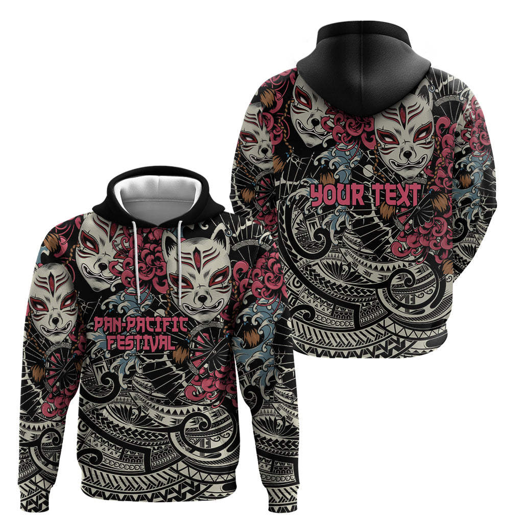 Personalized Japanese Kitsune Mask Hoodie With Polynesian Arty Style - Wonder Print Shop