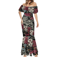 Personalized Japanese Kitsune Mask Mermaid Dress With Polynesian Arty Style - Wonder Print Shop