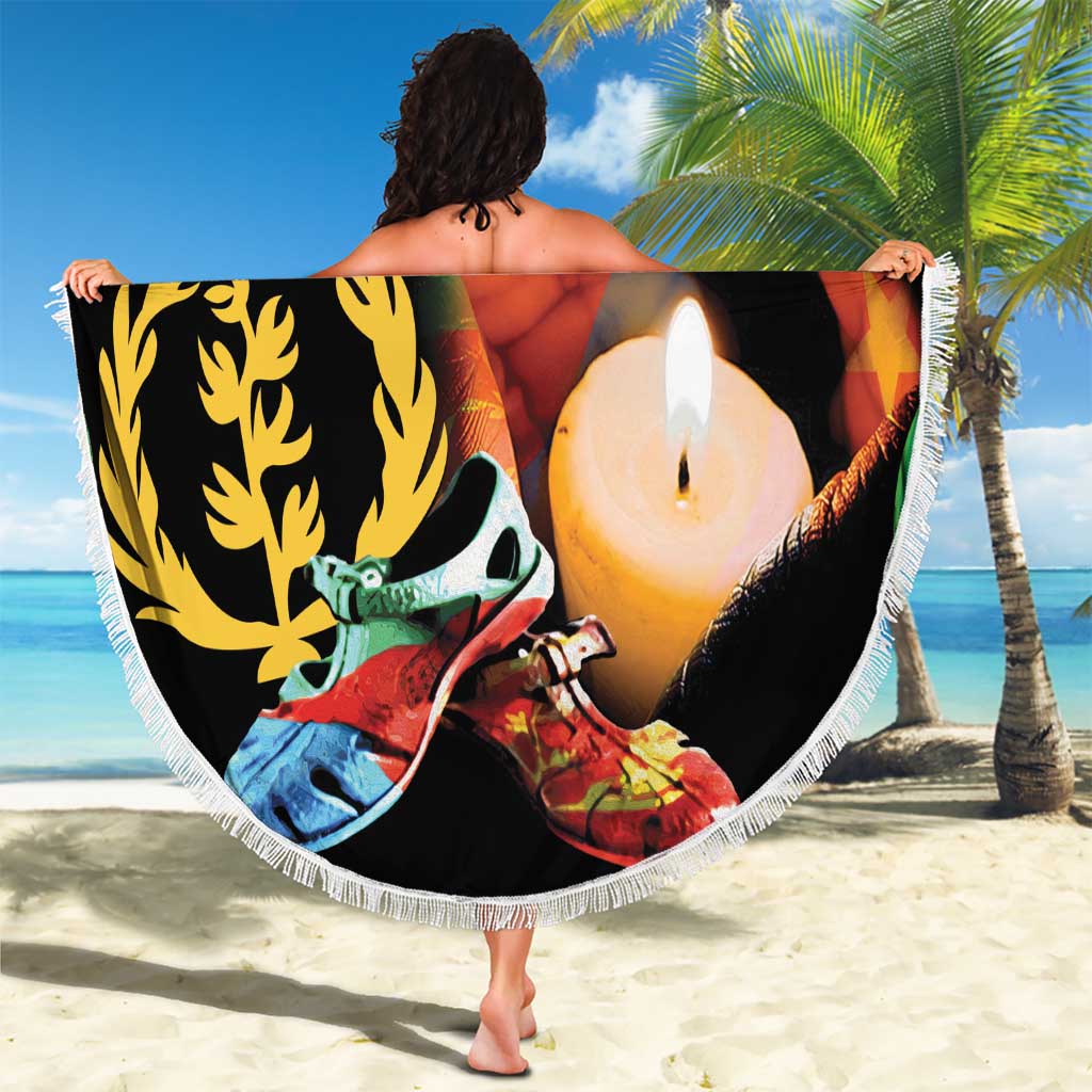 Personalized Eritrea Maelti Siwuat Beach Blanket Shida Shoes Glory To Our Martyrs Eritrea LT9 - Wonder Print Shop