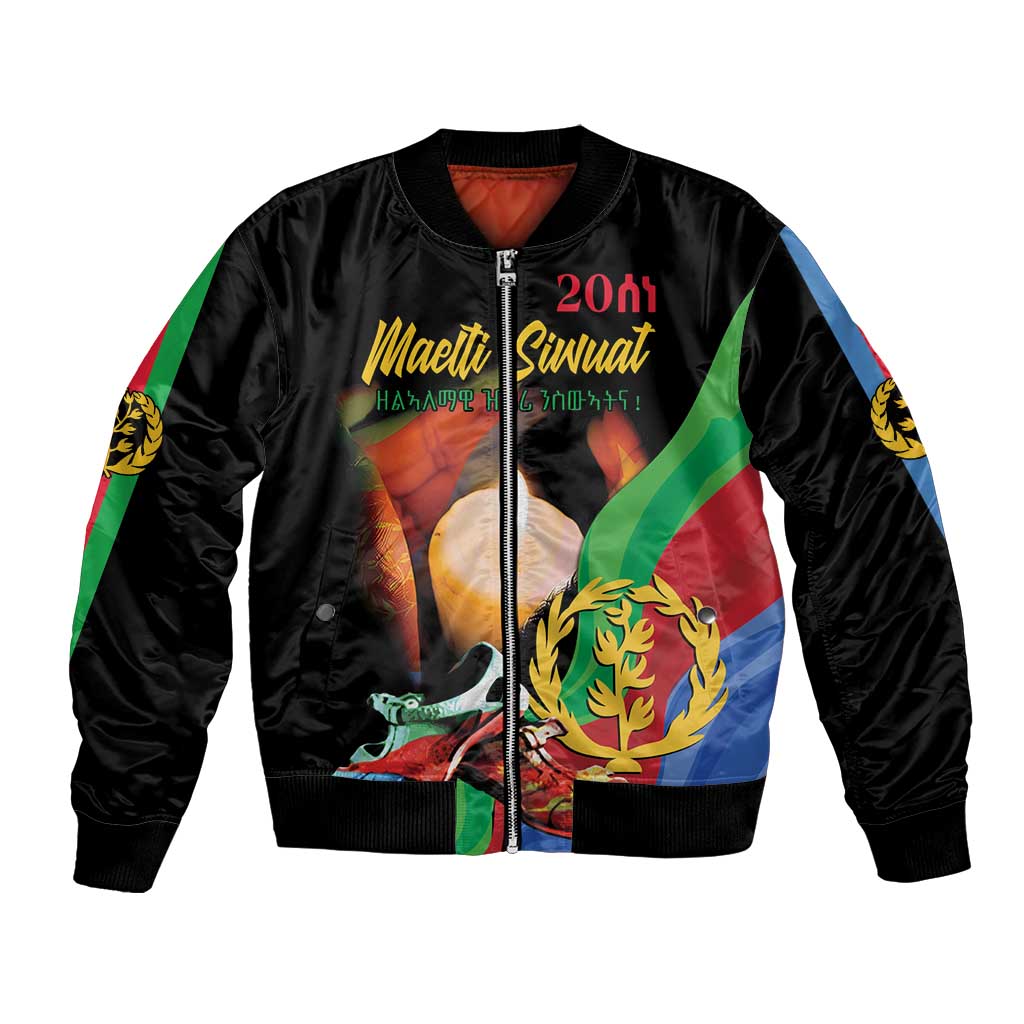Personalized Eritrea Maelti Siwuat Bomber Jacket Shida Shoes Glory To Our Martyrs Eritrea LT9 - Wonder Print Shop