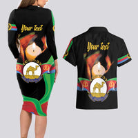 Personalized Eritrea Maelti Siwuat Couples Matching Long Sleeve Bodycon Dress and Hawaiian Shirt Shida Shoes Glory To Our Martyrs Eritrea LT9 - Wonder Print Shop