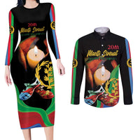 Personalized Eritrea Maelti Siwuat Couples Matching Long Sleeve Bodycon Dress and Long Sleeve Button Shirt Shida Shoes Glory To Our Martyrs Eritrea LT9 - Wonder Print Shop