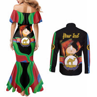 Personalized Eritrea Maelti Siwuat Couples Matching Mermaid Dress and Long Sleeve Button Shirt Shida Shoes Glory To Our Martyrs Eritrea