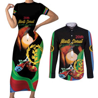Personalized Eritrea Maelti Siwuat Couples Matching Short Sleeve Bodycon Dress and Long Sleeve Button Shirt Shida Shoes Glory To Our Martyrs Eritrea LT9 - Wonder Print Shop