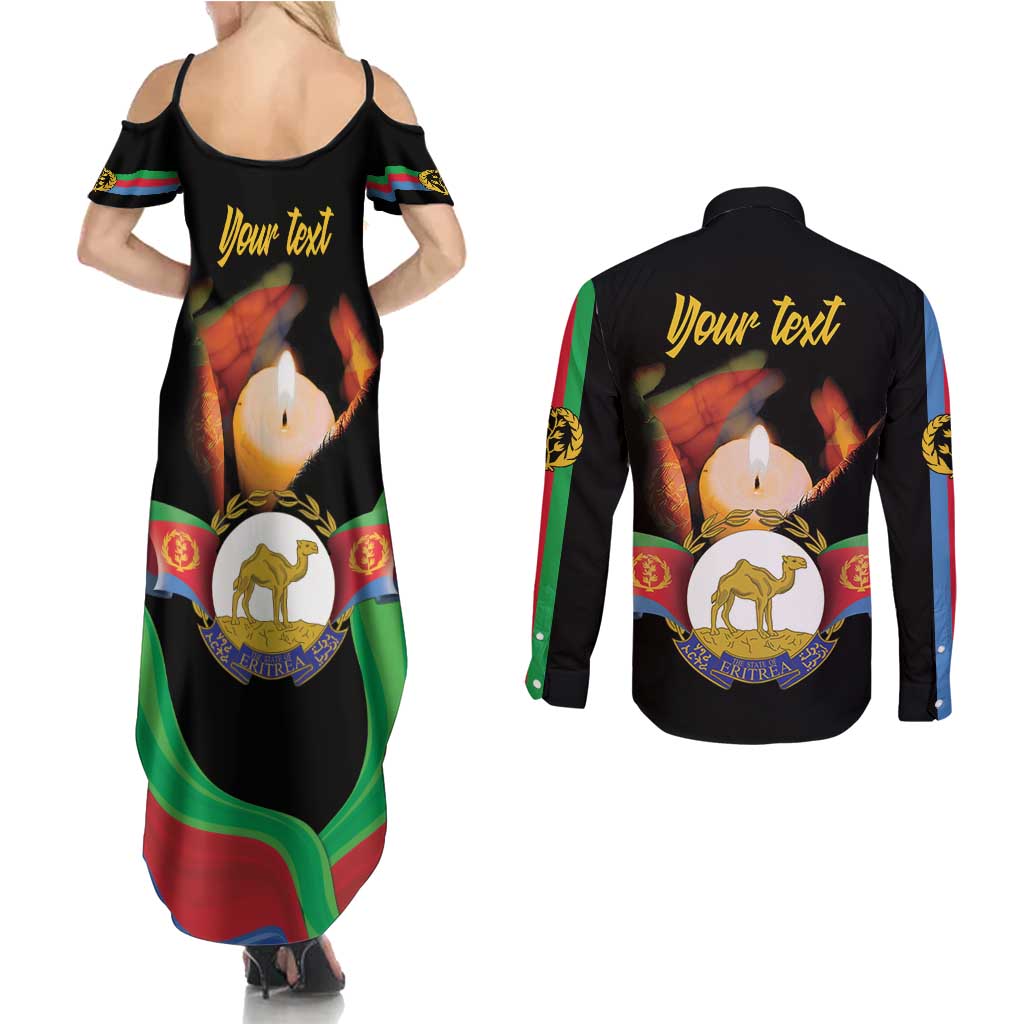 Personalized Eritrea Maelti Siwuat Couples Matching Summer Maxi Dress and Long Sleeve Button Shirt Shida Shoes Glory To Our Martyrs Eritrea LT9 - Wonder Print Shop