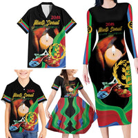 Personalized Eritrea Maelti Siwuat Family Matching Long Sleeve Bodycon Dress and Hawaiian Shirt Shida Shoes Glory To Our Martyrs Eritrea LT9 - Wonder Print Shop