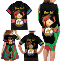 Personalized Eritrea Maelti Siwuat Family Matching Long Sleeve Bodycon Dress and Hawaiian Shirt Shida Shoes Glory To Our Martyrs Eritrea LT9 - Wonder Print Shop