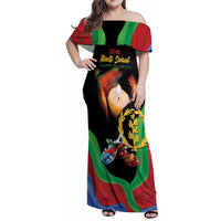 Personalized Eritrea Maelti Siwuat Family Matching Off Shoulder Maxi Dress and Hawaiian Shirt Shida Shoes Glory To Our Martyrs Eritrea LT9 - Wonder Print Shop