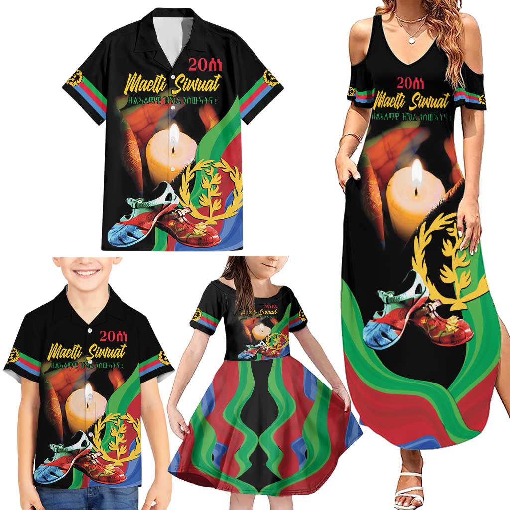 Personalized Eritrea Maelti Siwuat Family Matching Summer Maxi Dress and Hawaiian Shirt Shida Shoes Glory To Our Martyrs Eritrea - Wonder Print Shop