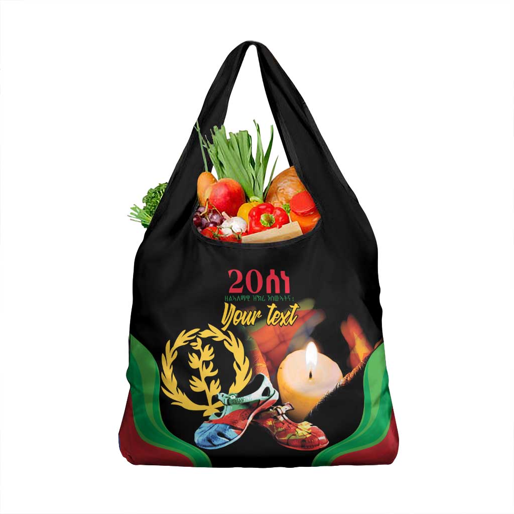 Personalized Eritrea Maelti Siwuat Grocery Bag Shida Shoes Glory To Our Martyrs Eritrea