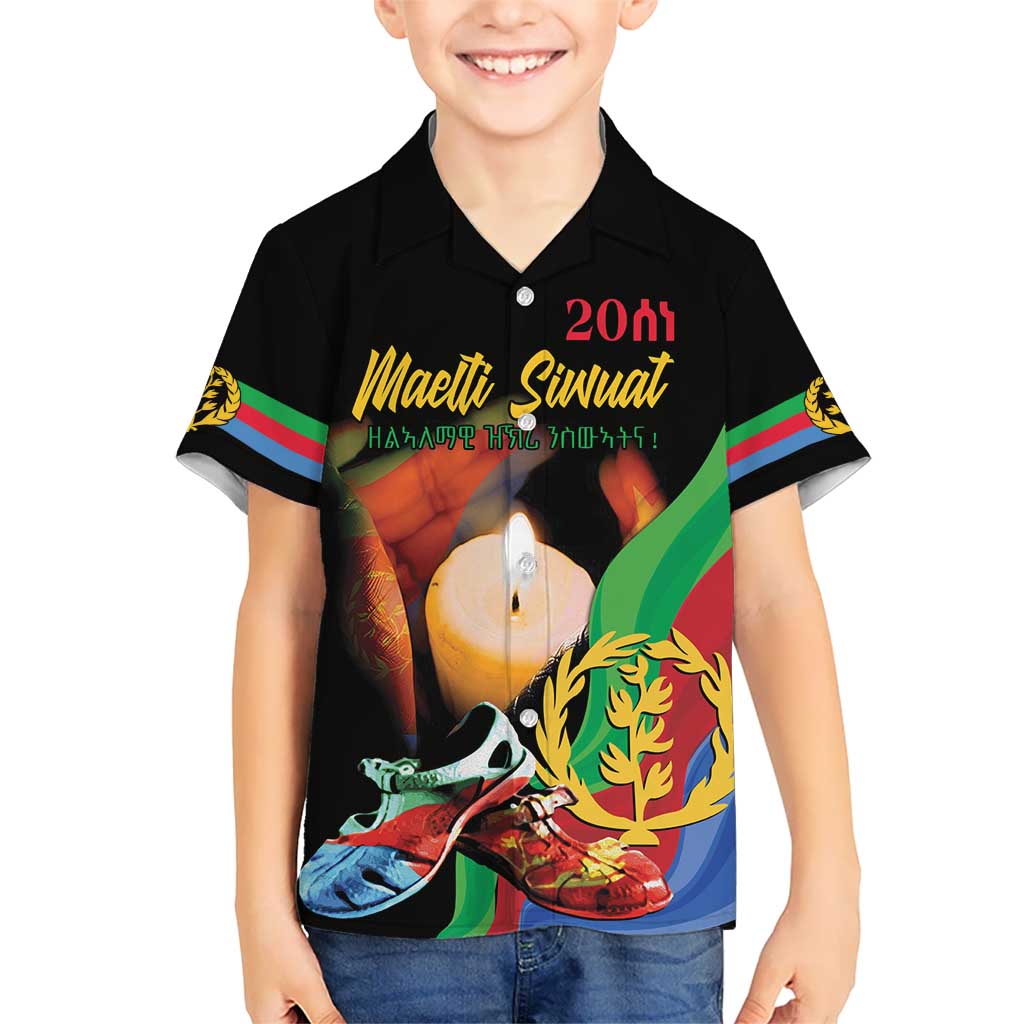 Personalized Eritrea Maelti Siwuat Kid Hawaiian Shirt Shida Shoes Glory To Our Martyrs Eritrea - Wonder Print Shop