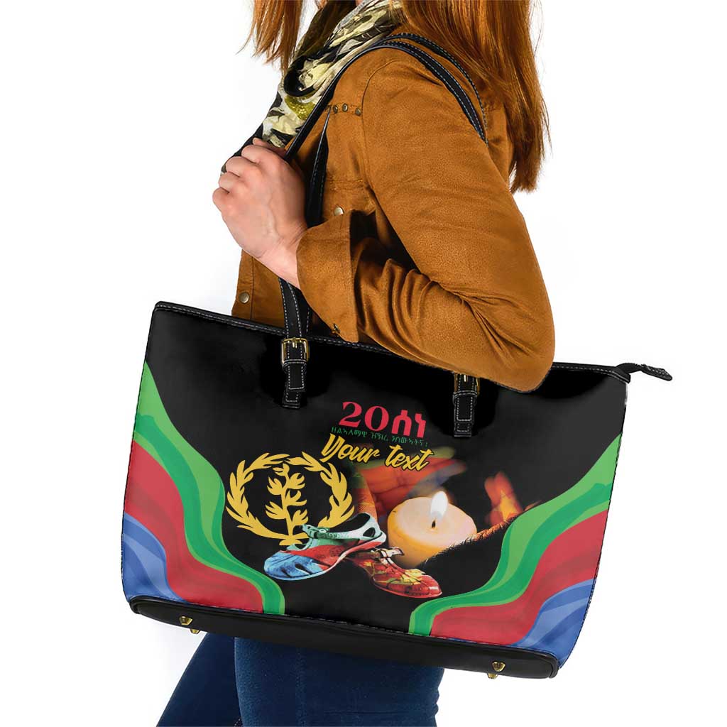 Personalized Eritrea Maelti Siwuat Leather Tote Bag Shida Shoes Glory To Our Martyrs Eritrea - Wonder Print Shop