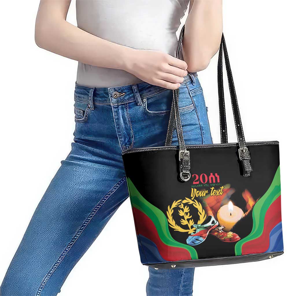 Personalized Eritrea Maelti Siwuat Leather Tote Bag Shida Shoes Glory To Our Martyrs Eritrea - Wonder Print Shop