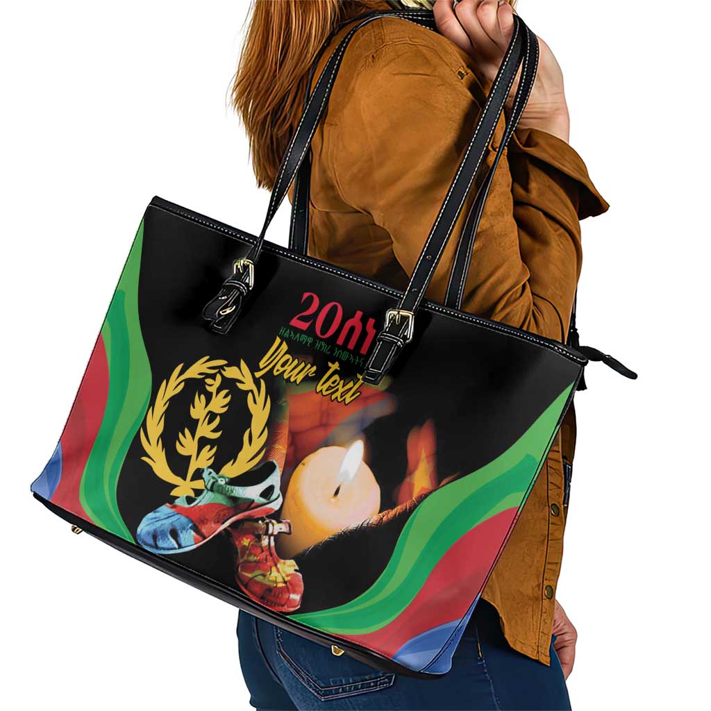 Personalized Eritrea Maelti Siwuat Leather Tote Bag Shida Shoes Glory To Our Martyrs Eritrea - Wonder Print Shop