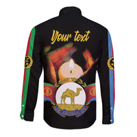 Personalized Eritrea Maelti Siwuat Long Sleeve Button Shirt Shida Shoes Glory To Our Martyrs Eritrea - Wonder Print Shop