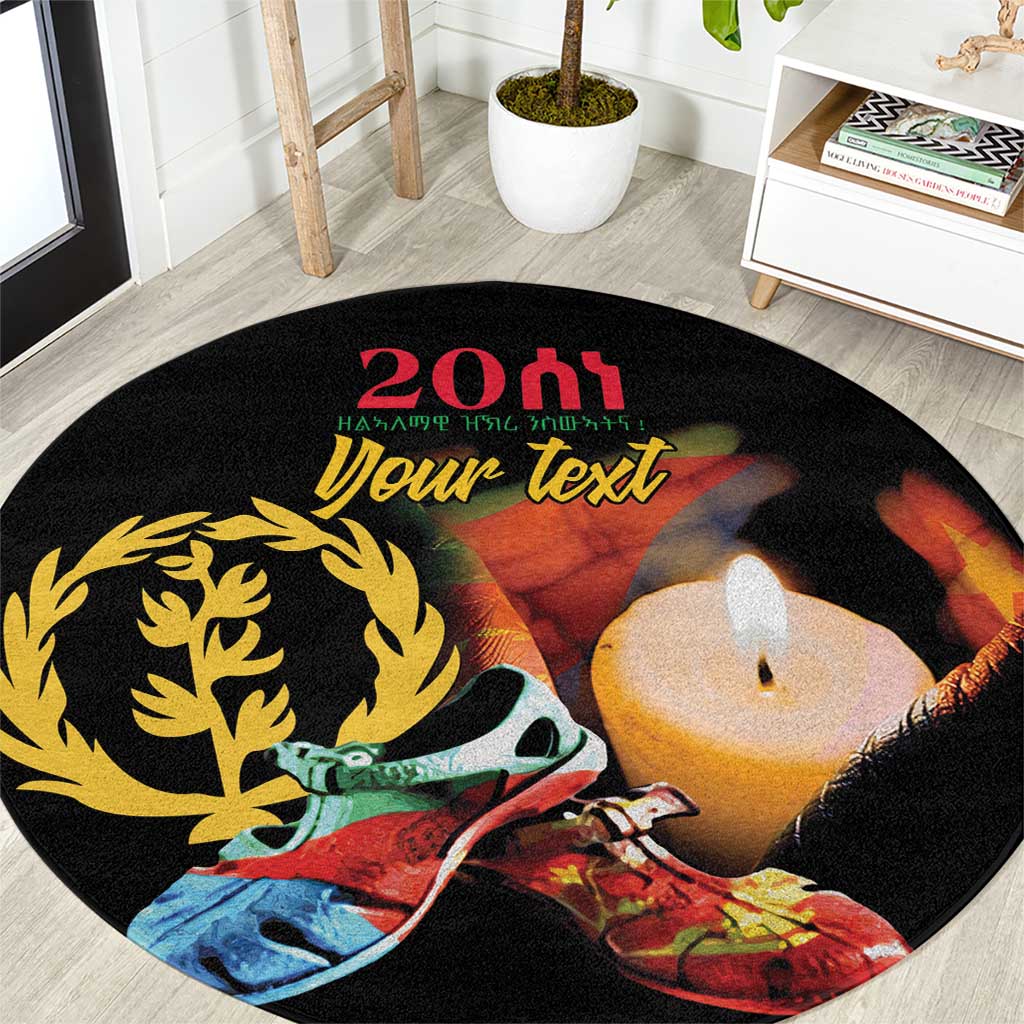 Personalized Eritrea Maelti Siwuat Round Carpet Shida Shoes Glory To Our Martyrs Eritrea