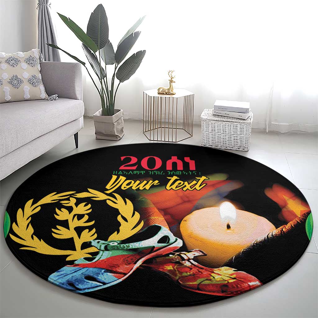Personalized Eritrea Maelti Siwuat Round Carpet Shida Shoes Glory To Our Martyrs Eritrea