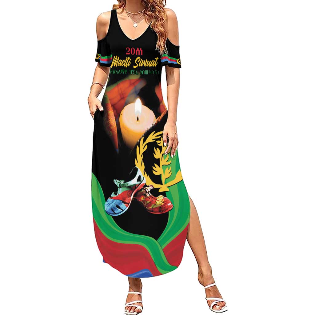 Personalized Eritrea Maelti Siwuat Summer Maxi Dress Shida Shoes Glory To Our Martyrs Eritrea - Wonder Print Shop