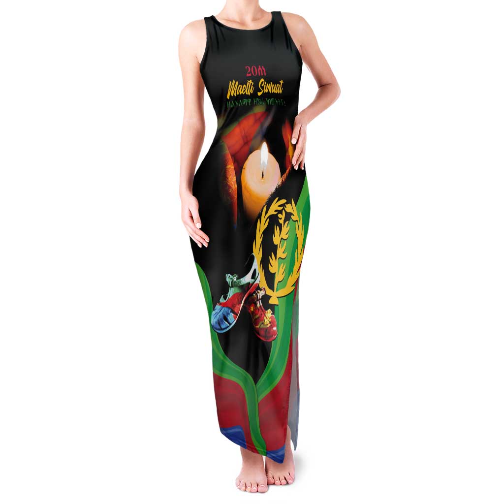 Personalized Eritrea Maelti Siwuat Tank Maxi Dress Shida Shoes Glory To Our Martyrs Eritrea - Wonder Print Shop