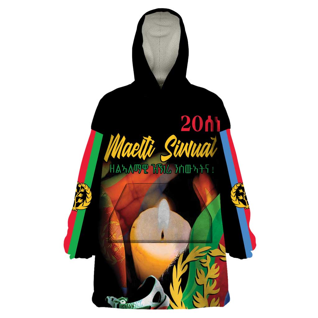 Personalized Eritrea Maelti Siwuat Wearable Blanket Hoodie Shida Shoes Glory To Our Martyrs Eritrea - Wonder Print Shop