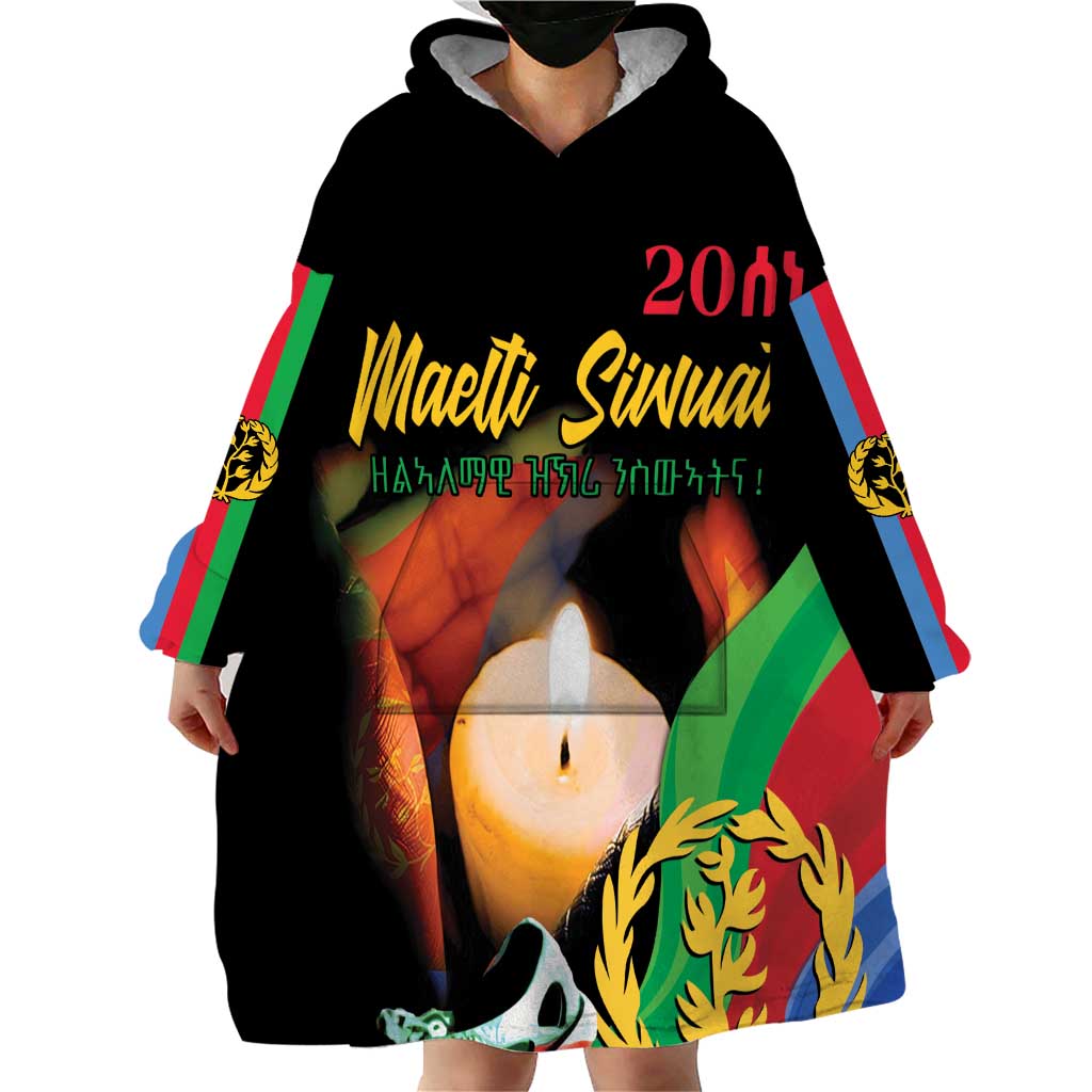 Personalized Eritrea Maelti Siwuat Wearable Blanket Hoodie Shida Shoes Glory To Our Martyrs Eritrea - Wonder Print Shop