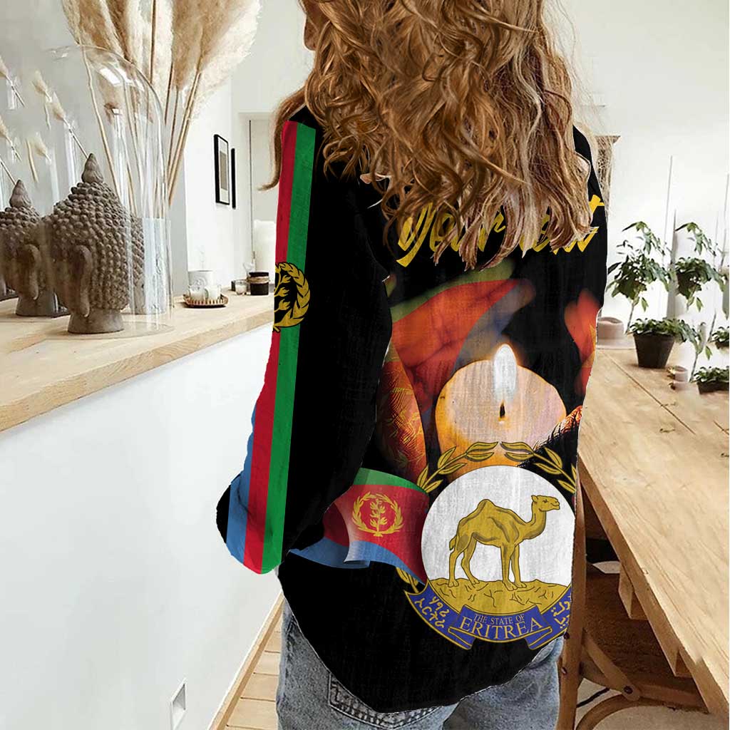 Personalized Eritrea Maelti Siwuat Women Casual Shirt Shida Shoes Glory To Our Martyrs Eritrea - Wonder Print Shop