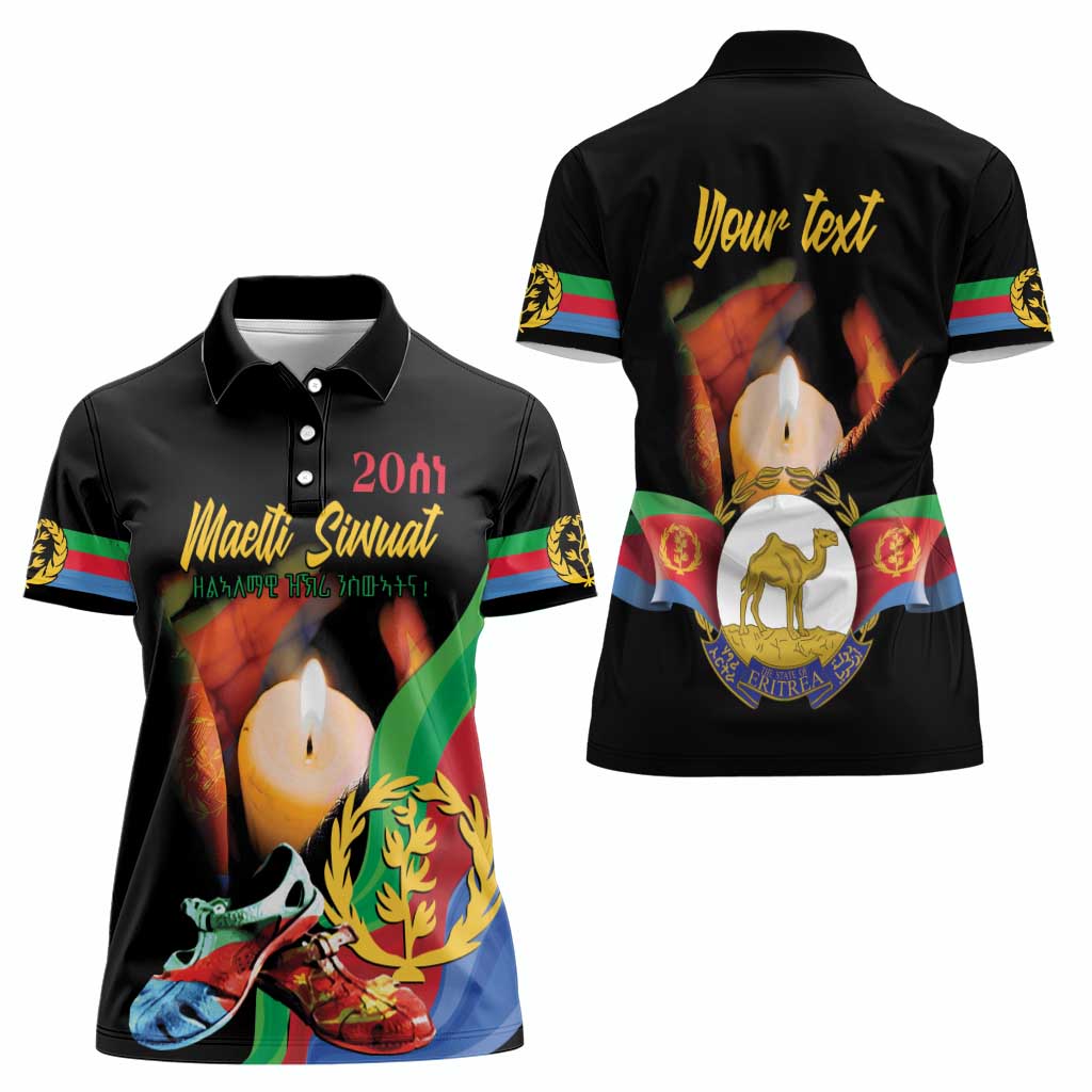 Personalized Eritrea Maelti Siwuat Women Polo Shirt Shida Shoes Glory To Our Martyrs Eritrea - Wonder Print Shop