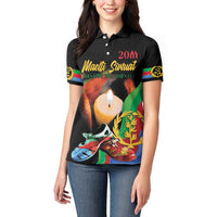 Personalized Eritrea Maelti Siwuat Women Polo Shirt Shida Shoes Glory To Our Martyrs Eritrea - Wonder Print Shop