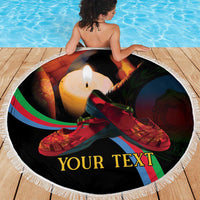 Personalized Eritrea Maelti Siwuat Beach Blanket Candle Vigil Glory To Our Martyrs Eritrea LT9 - Wonder Print Shop