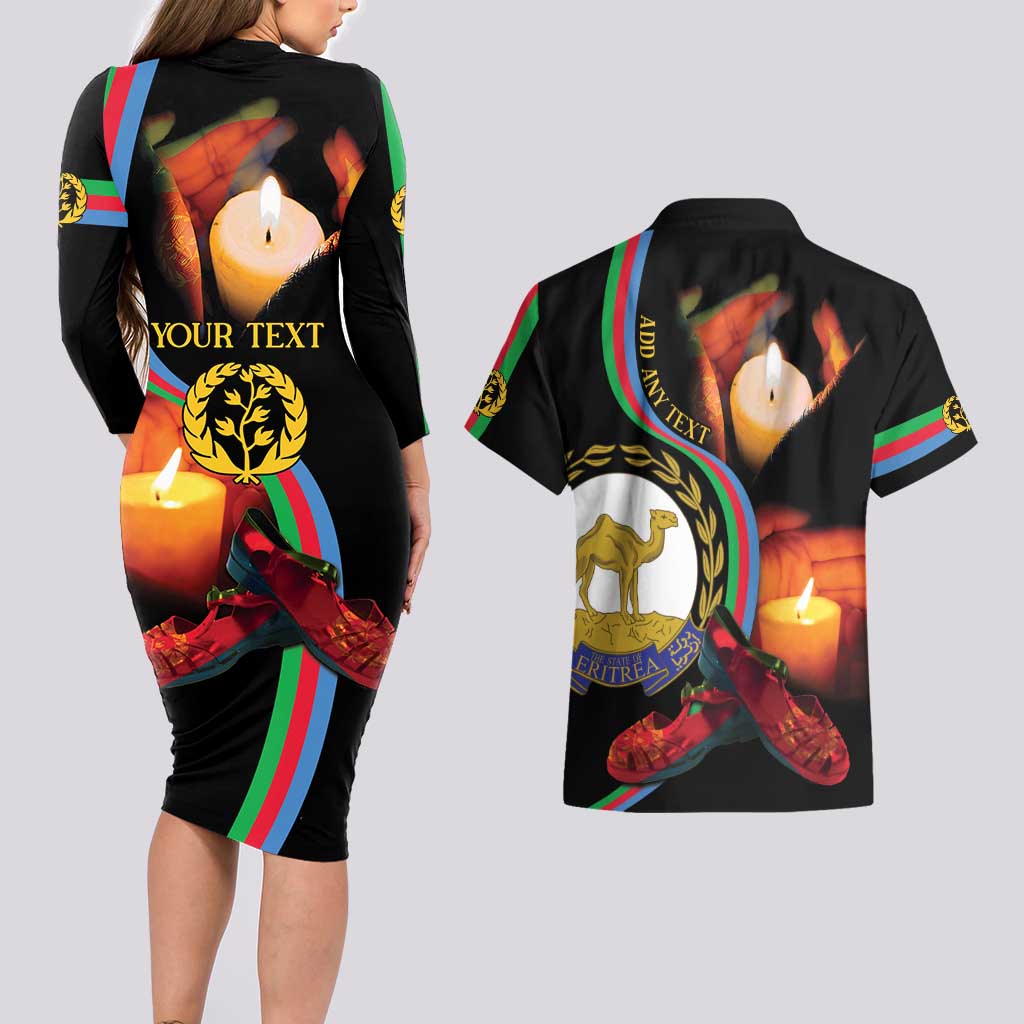 Personalized Eritrea Maelti Siwuat Couples Matching Long Sleeve Bodycon Dress and Hawaiian Shirt Candle Vigil Glory To Our Martyrs Eritrea LT9 - Wonder Print Shop