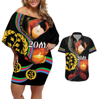 Personalized Eritrea Maelti Siwuat Couples Matching Off Shoulder Short Dress and Hawaiian Shirt Candle Vigil Glory To Our Martyrs Eritrea LT9 - Wonder Print Shop