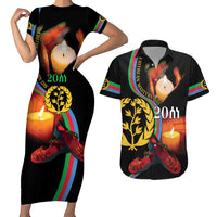 Personalized Eritrea Maelti Siwuat Couples Matching Short Sleeve Bodycon Dress and Hawaiian Shirt Candle Vigil Glory To Our Martyrs Eritrea LT9 - Wonder Print Shop