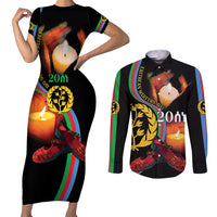 Personalized Eritrea Maelti Siwuat Couples Matching Short Sleeve Bodycon Dress and Long Sleeve Button Shirt Candle Vigil Glory To Our Martyrs Eritrea LT9 - Wonder Print Shop