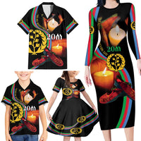 Personalized Eritrea Maelti Siwuat Family Matching Long Sleeve Bodycon Dress and Hawaiian Shirt Candle Vigil Glory To Our Martyrs Eritrea LT9 - Wonder Print Shop