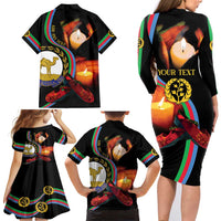 Personalized Eritrea Maelti Siwuat Family Matching Long Sleeve Bodycon Dress and Hawaiian Shirt Candle Vigil Glory To Our Martyrs Eritrea LT9 - Wonder Print Shop