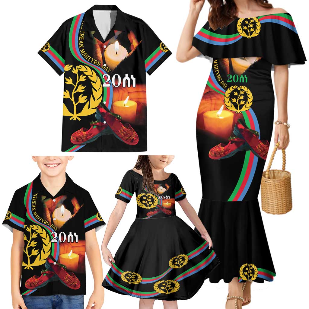 Personalized Eritrea Maelti Siwuat Family Matching Mermaid Dress and Hawaiian Shirt Candle Vigil Glory To Our Martyrs Eritrea LT9 - Wonder Print Shop
