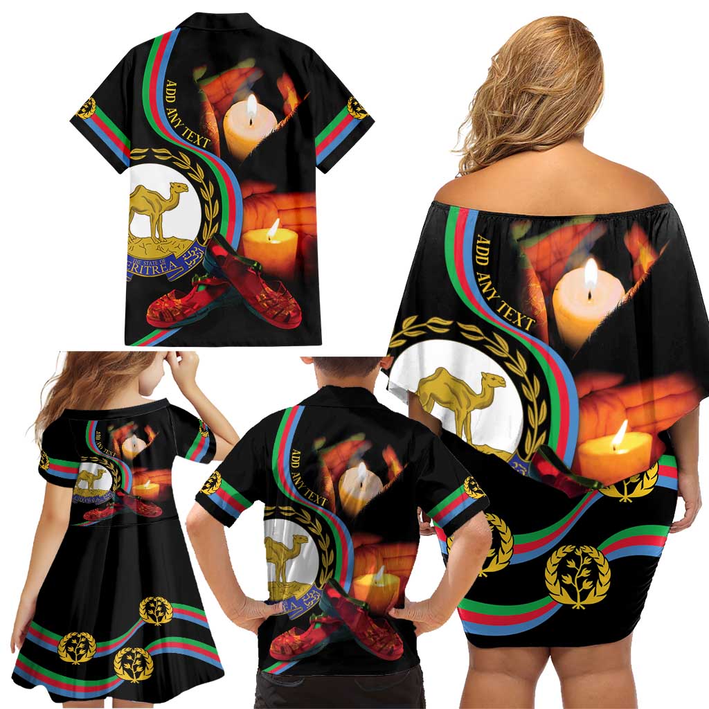 Personalized Eritrea Maelti Siwuat Family Matching Off Shoulder Short Dress and Hawaiian Shirt Candle Vigil Glory To Our Martyrs Eritrea LT9 - Wonder Print Shop