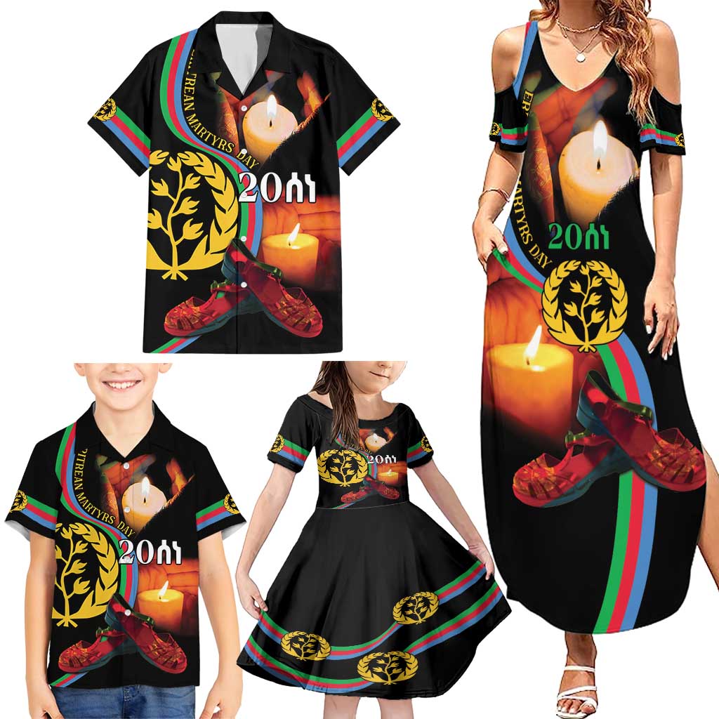 Personalized Eritrea Maelti Siwuat Family Matching Summer Maxi Dress and Hawaiian Shirt Candle Vigil Glory To Our Martyrs Eritrea - Wonder Print Shop