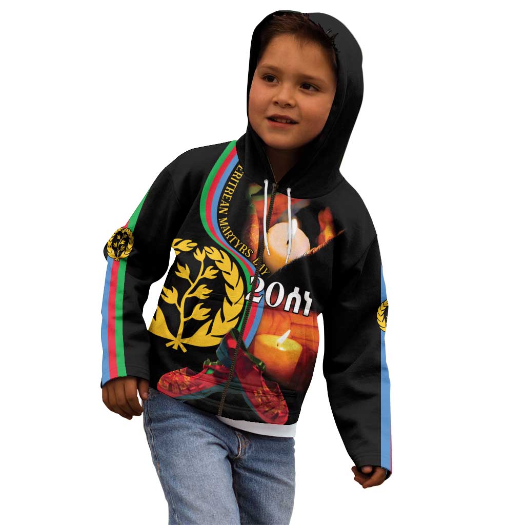 Personalized Eritrea Maelti Siwuat Kid Hoodie Candle Vigil Glory To Our Martyrs Eritrea - Wonder Print Shop
