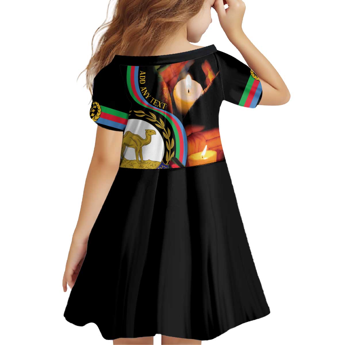 Personalized Eritrea Maelti Siwuat Kid Short Sleeve Dress Candle Vigil Glory To Our Martyrs Eritrea - Wonder Print Shop