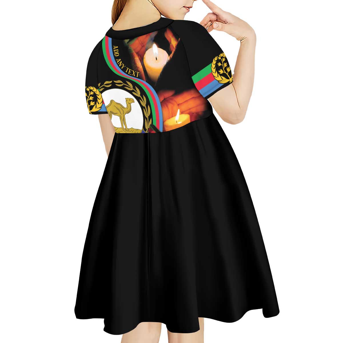 Personalized Eritrea Maelti Siwuat Kid Short Sleeve Dress Candle Vigil Glory To Our Martyrs Eritrea - Wonder Print Shop