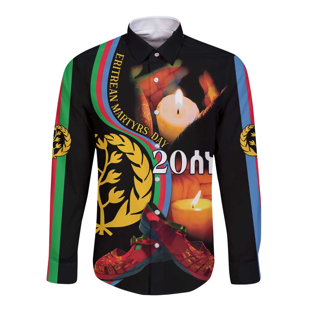 Personalized Eritrea Maelti Siwuat Long Sleeve Button Shirt Candle Vigil Glory To Our Martyrs Eritrea - Wonder Print Shop