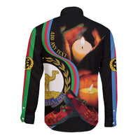 Personalized Eritrea Maelti Siwuat Long Sleeve Button Shirt Candle Vigil Glory To Our Martyrs Eritrea - Wonder Print Shop