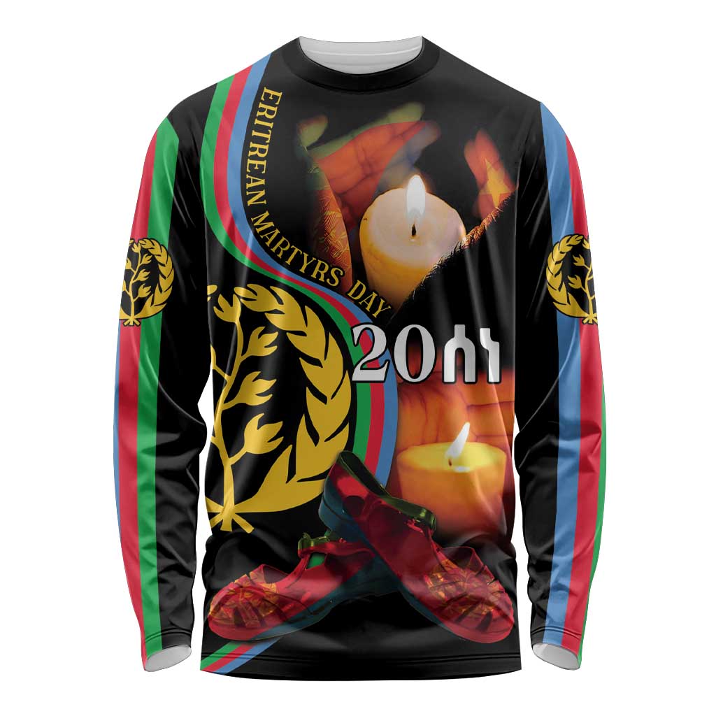 Personalized Eritrea Maelti Siwuat Long Sleeve Shirt Candle Vigil Glory To Our Martyrs Eritrea - Wonder Print Shop
