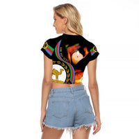 Personalized Eritrea Maelti Siwuat Raglan Cropped T Shirt Candle Vigil Glory To Our Martyrs Eritrea - Wonder Print Shop