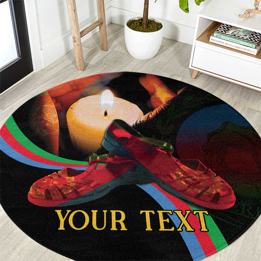 Personalized Eritrea Maelti Siwuat Round Carpet Candle Vigil Glory To Our Martyrs Eritrea